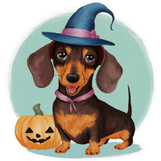 Dachshund Halloween Sticker
