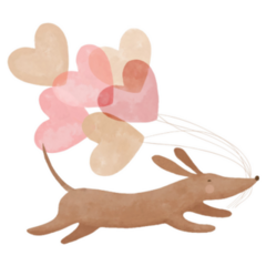 Dachshund Heart Love Sticker