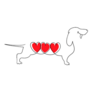 Dachshund Hearts Sticker