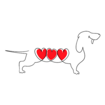 Dachshund Hearts Sticker