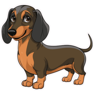 Dachshund Illustration Sticker