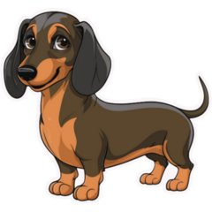 Dachshund Illustration Sticker