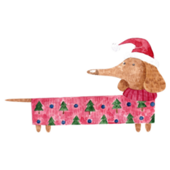 Dachshund In A Santa Claus Sticker