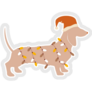 Dachshund In Santas Lights Sticker
