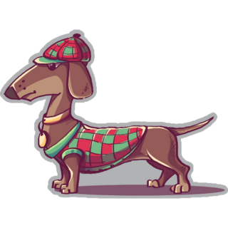 Dachshund In Vest Sticker