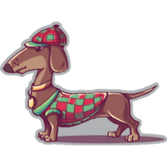 Dachshund In Vest Sticker