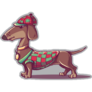 Dachshund In Vest Sticker