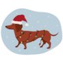 Dachshund In Winter Snow Sticker