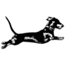 Dachshund Jump Sketch Sticker