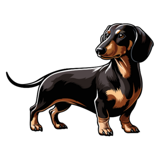 Dachshund Mug Into Distance Sticker