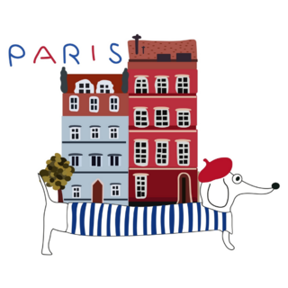 Dachshund Paris Sticker