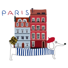 Dachshund Paris Sticker