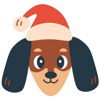 Dachshund Santa Hat Sticker