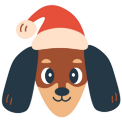 Dachshund Santa Hat Sticker