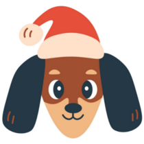 Dachshund Santa Hat Sticker