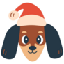 Dachshund Santa Hat Sticker