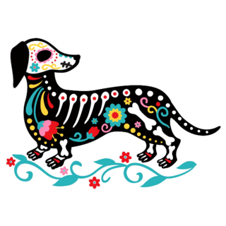 Dachshund Skeleton Sticker