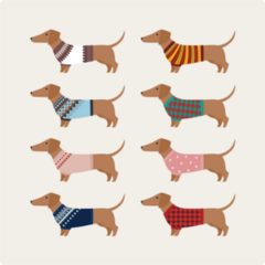 Dachshund Sweater Sticker Sheet