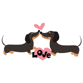 Dachshunds In Love Sticker 