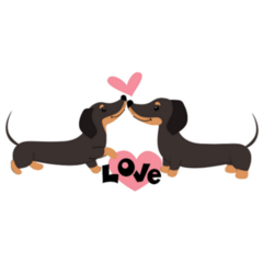 Dachshunds In Love Sticker 