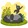 Dad Baby Gorilla Sticker
