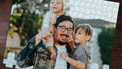 Dad Holding Kids Photo 500 Piece Puzzle