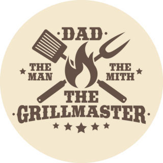 Dad, The Man, The Myth, The Grill Master BBQ Lettering Sticker