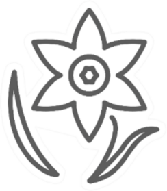 Daffodils Icon Line Symbol Sticker