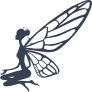 Dainty Fairy With Detailed Wings Sticker