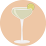 Daiquiri Or Margarita Cocktail On Pink Sticker