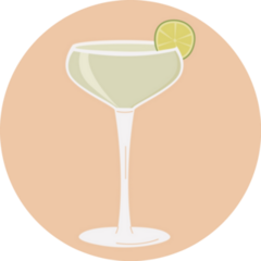 Daiquiri Or Margarita Cocktail On Pink Sticker