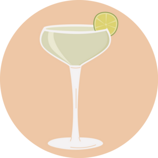 Daiquiri Or Margarita Cocktail On Pink Sticker