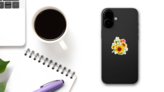 Daisy and Sunflower Bouquet Sticker on a Phone (New) example