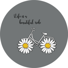 Daisy Bicycle Life Is A Beautiful Ride Grey Sticker