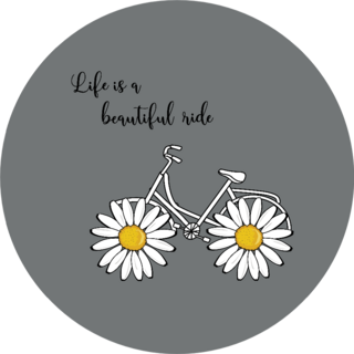 Daisy Bicycle Life Is A Beautiful Ride Grey Sticker
