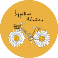 Daisy Bicycle Say Yes To New Adventures Yellow Sticker