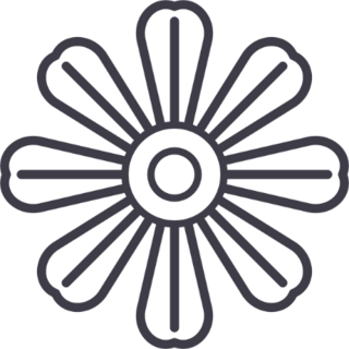 Daisy Flower Line Art Sticker