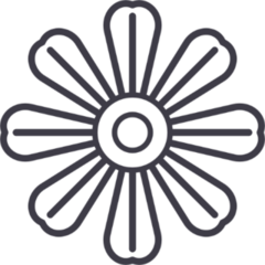 Daisy Flower Line Art Sticker