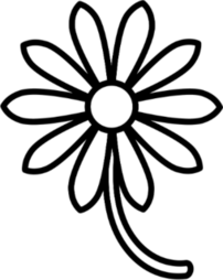Daisy Flower Outline Flat Icon Sticker