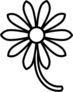 Daisy Flower Outline Flat Icon Sticker