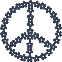 Daisy Flower Peace Sign Sticker
