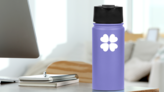 Daisy Heart Flower Sticker on a Water Bottle (New) example