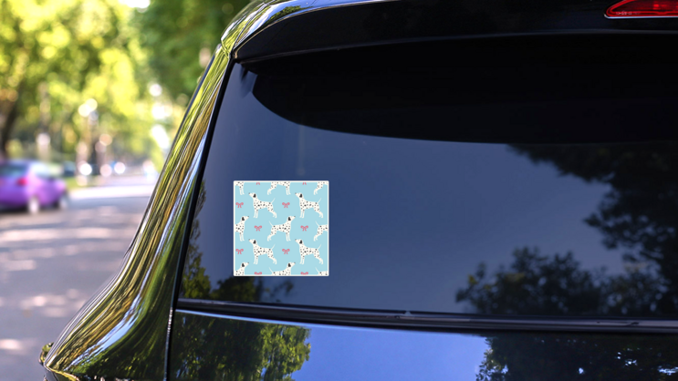 Dalmatian Bow Pattern Sticker on a Rear Car Window (New) example