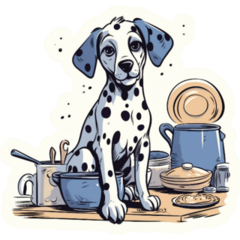 Dalmatian Dishes Sticker