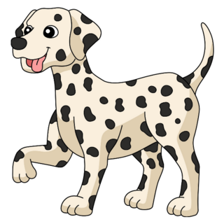 Dalmatian Dog Cartoon Sticker