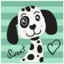 Dalmatian Dog Green Stripe Sticker