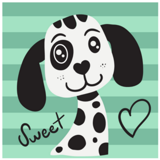 Dalmatian Dog Green Stripe Sticker