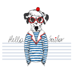 Dalmatian Doggy Sailor Sticker