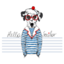 Dalmatian Doggy Sailor Sticker