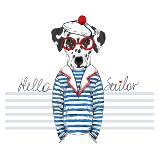 Dalmatian Doggy Sailor Sticker